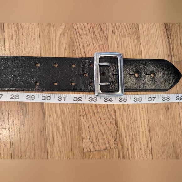 Black Leather Gun Belt Safety Speed Holster Belt Montebello Cal Belt 32 USA - Picture 13 of 15